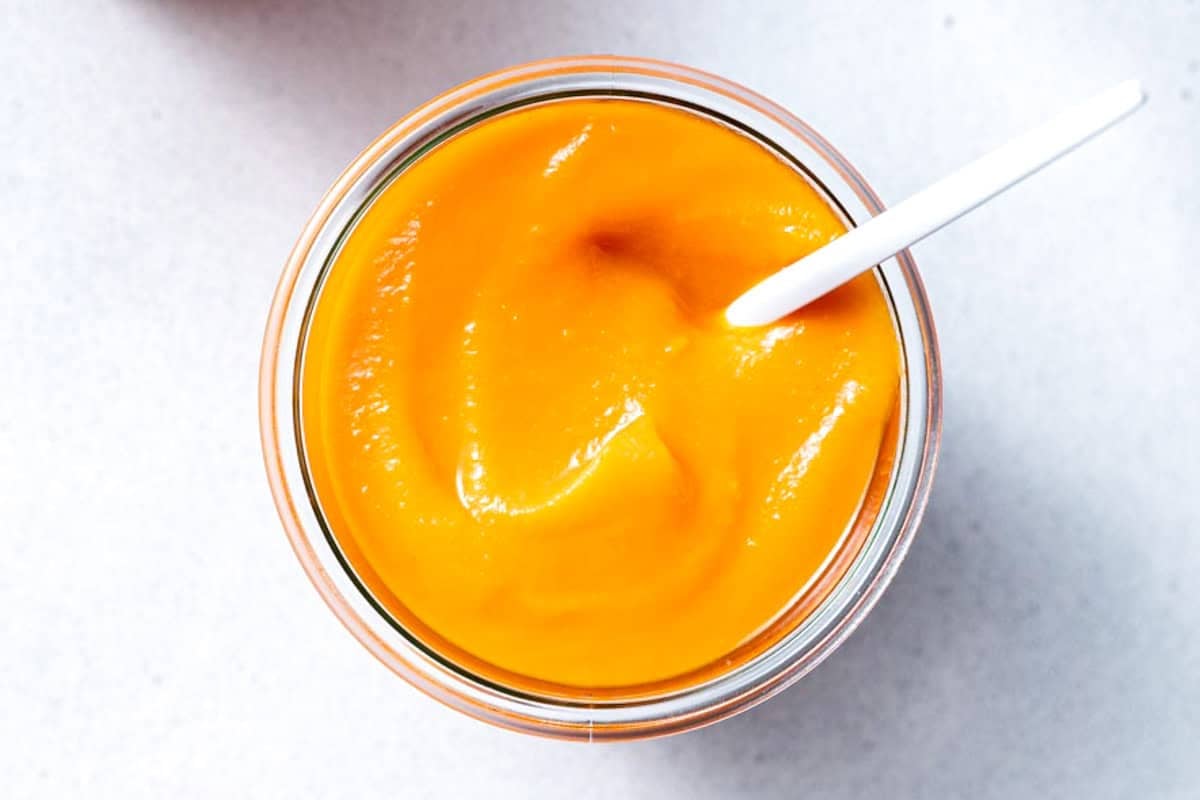 pumpkin puree in a jar.