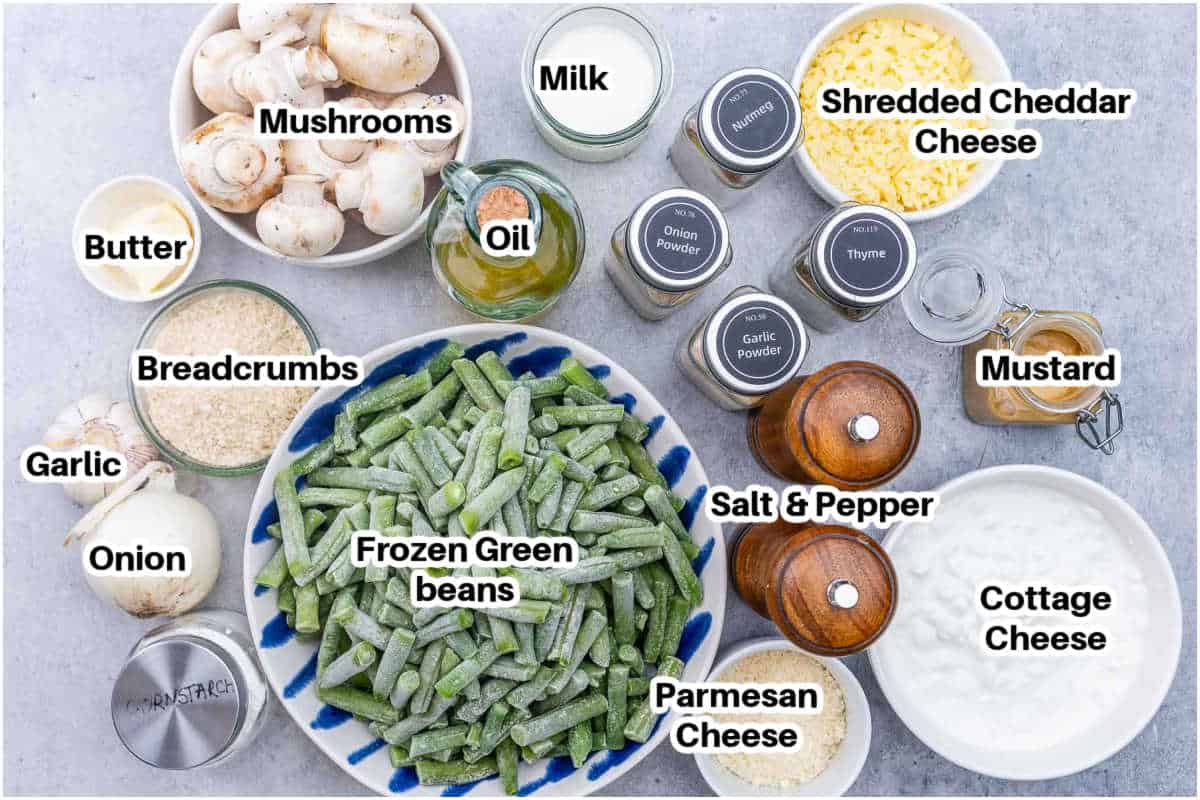 ingredients for slow cooker green bean casserole.