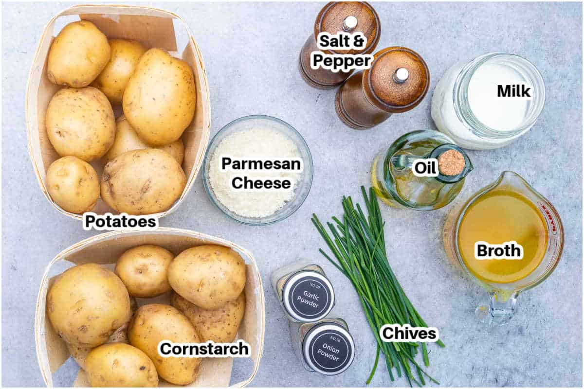 ingredients for slow cooker mashed potatoes.